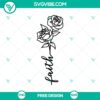 Faith Rose SVG Cut File for Craft Projects - Free Download. Intricate floral design perfect for crafting.