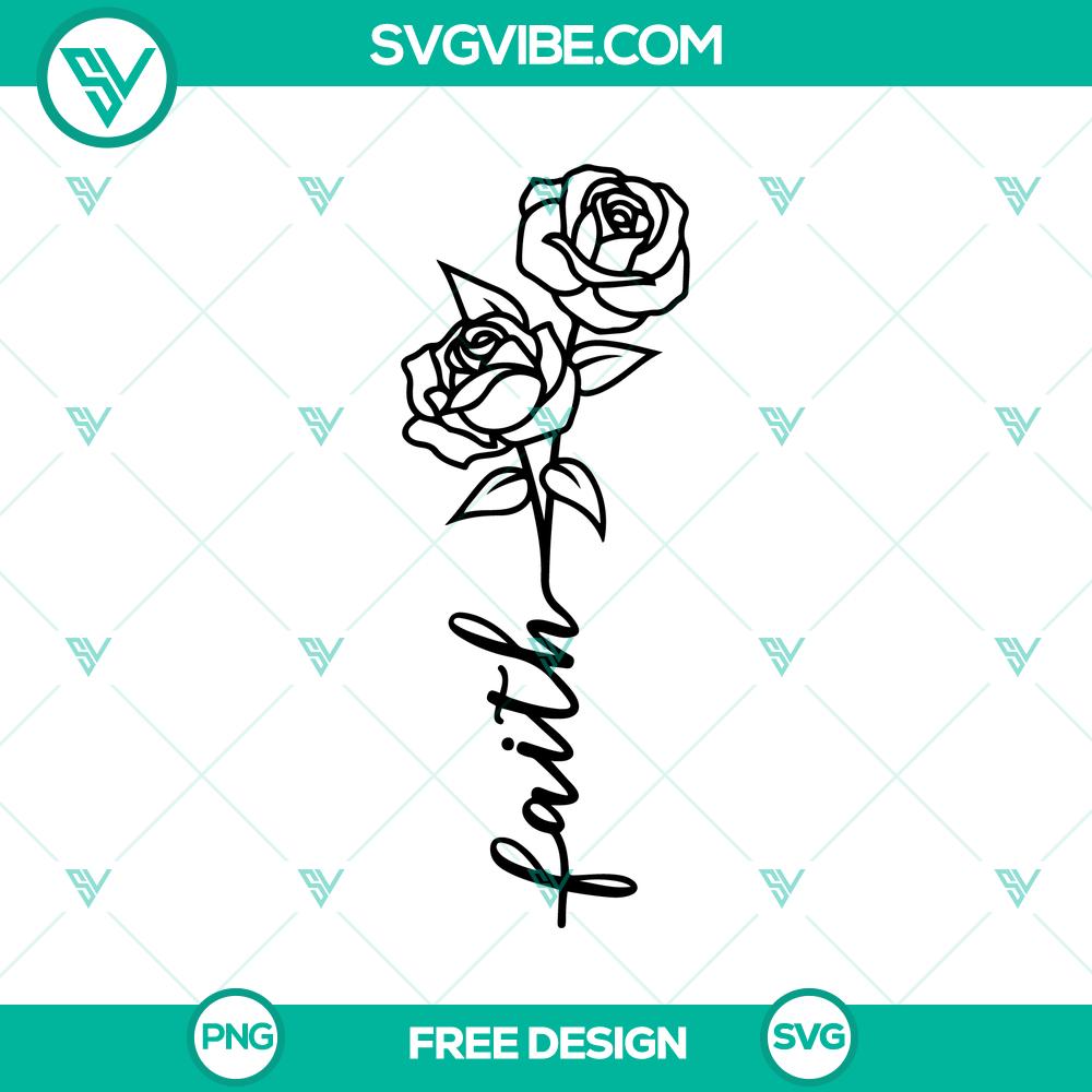 Faith Rose SVG Cut File – Free Download for Craft Projects Faith Rose SVG Cut File for Craft Projects - Free Download. Intricate floral design perfect for crafting.