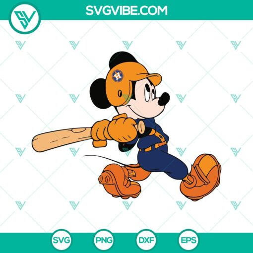 Houston Astros Mickey Baseball SVG design featuring a baseball-themed Mickey Mouse, perfect for fans. Instant download.