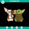 Yoda and Gremlin SVG featuring baby Yoda, baby Gremlin, baby Gizmo from Star Wars Mandalorian. Perfect for cute friend gifts. Instant Download.