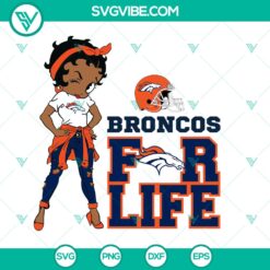 Betty Boop Denver Broncos SVG - NFL Football Logo Design for Instant Download, perfect for sports fans and craft projects.