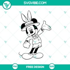 Mickey Mouse Easter SVG Cut File with Disney theme for free download, perfect for Easter crafts and projects.