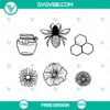 Bee honey and flowers SVG cut file perfect for nature-themed projects. Free download.