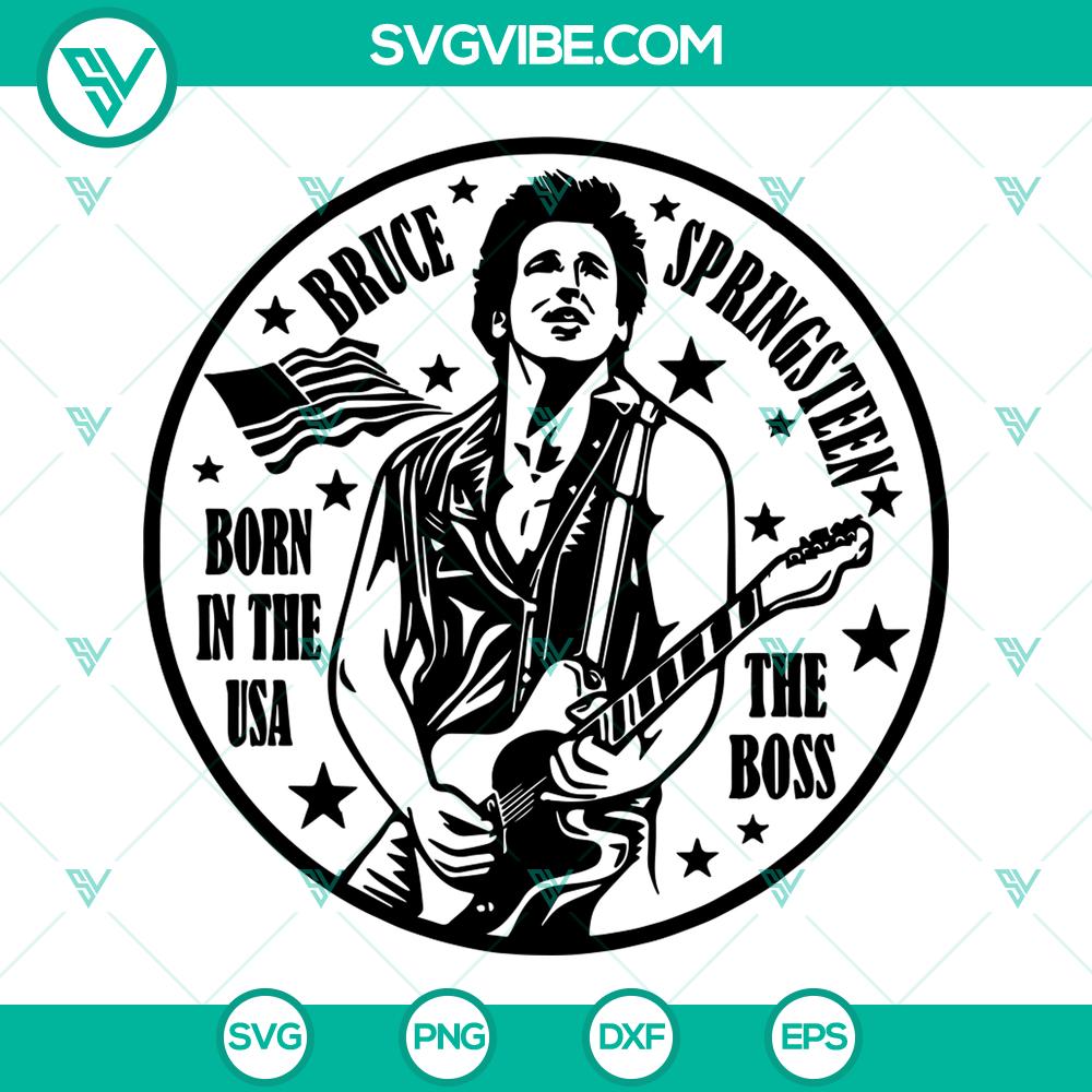 mockup-794776034.jpg Bruce Springsteen "Born in the USA" SVG cut files, perfect for digital crafting projects. Instant download featuring the iconic singer "The Boss".