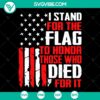 "I Stand For A Flag SVG design, ideal gift for all patriotic occasions. Patriotic flag themed digital product image."