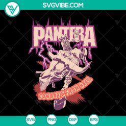 Pantera Cowboys From Hell SVG cut files for Silhouette Cricut decals - Instant Download, ideal for rock music fans and crafting projects.