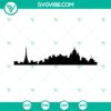 Paris skyline SVG bundle with cityscape clipart and silhouette files, ideal for digital designs and crafting projects.