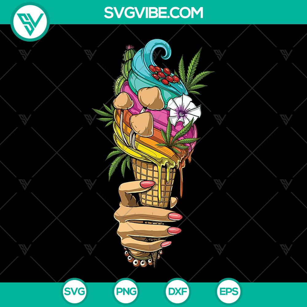 mockup-807489327.jpg Hippie smoker weed ice cream SVG design - ideal for marijuana stoner lovers with a psychedelic theme.