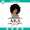 Alpha Kappa Alpha SVG featuring a Sorority Girl with Afro, perfect cut file design for AKA sisters.