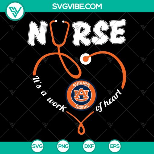 Auburn Tigers nurse stethoscope SVG logo design, ideal for fans and medical professionals, instant download.