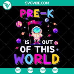 Pre K astronaut kids back to school SVG clipart perfect for little astronauts. Instant download space-themed design.
