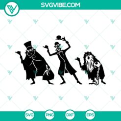 Haunted Mansion Ghost SVG trio: Phineas, Ezra, and Gus Cut Files for Instant Download - Halloween-themed digital design.
