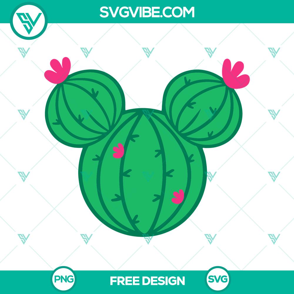 Cactus Mickey Head SVG Cut File – Free Fun Disney Design Cactus Mickey Head SVG Cut File for Disney crafts. Free design. Perfect for fun projects & DIY Disney fans.