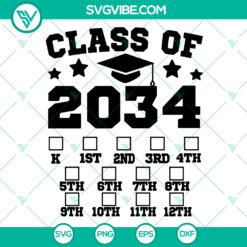 "Class of 2034 Pre-K Graduate SVG - Preschool Graduation Cut File for Cricut"