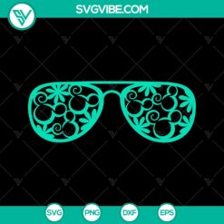 SVG and PNG cut file of sunglasses, mouse ears, beach ball for Cricut. Summer-themed design for crafting.