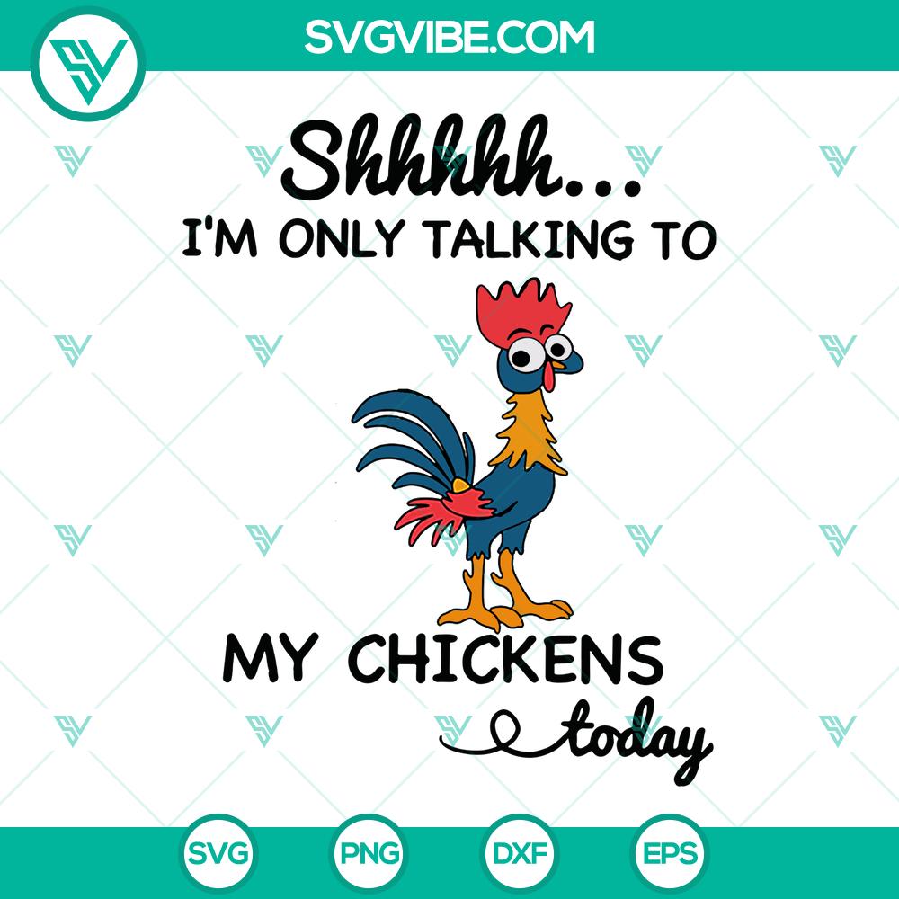 mockup-835537597.jpg Humorous chicken SVG with cartoon chickens conversing, perfect for crafts. SVG Cut Files with "Talking To My Chickens Today" design.