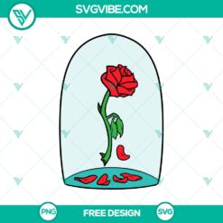 Enchanted Rose SVG Cut File from Beauty and the Beast - Free magical design for crafts and projects.