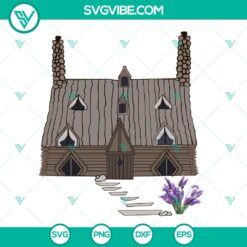 Shell Cottage SVG with Sea Lavender Clipart, Family Home Cut File in Rustic Line Art Style, Printable Drawing Vector for crafts.