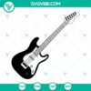 Electric guitar silhouette clipart SVG & PDF cutting file with PNG for instant download, perfect for crafts and projects.