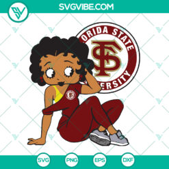 Florida State University Betty Boop Sport Football SVG featuring a sexy love football logo design, perfect as a gift for football fans.