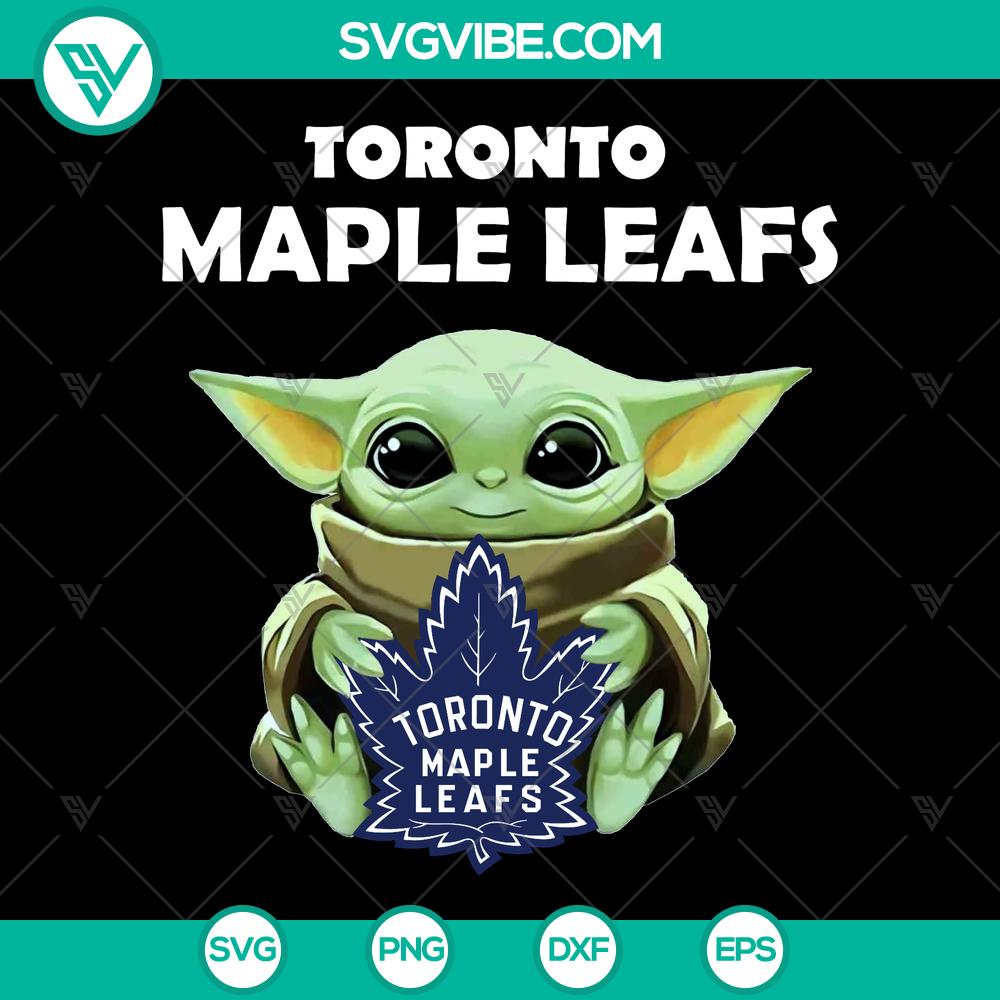 mockup-859466503.jpg Yoda embracing Toronto Maple Leafs logo, perfect for ice hockey fans. PNG design for instant download.