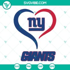New York Giants Heart NFL SVG design, perfect for fans. Instant download sports graphic.