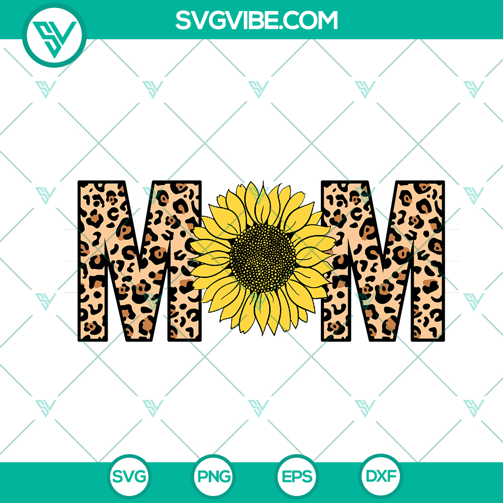Blessed Mom SVG Bundle – Leopard Sunflower Momlife Design | Mother’s Day PNG JPG DXF Download Leopard sunflower Momlife design in Blessed Mom SVG Bundle for Mother's Day. PNG, JPG, and DXF download for craft projects.