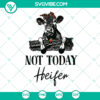 "Not Today Heifer SVG - Funny Cow Mom design with bandana and leopard print, perfect for craft projects. Download SVG file."