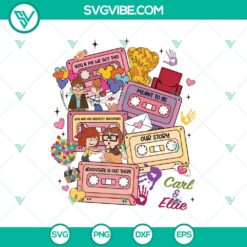 Carl & Ellie Valentine Cassette Tapes digital files for crafting projects in SVG, DXF, EPS, and PNG formats.