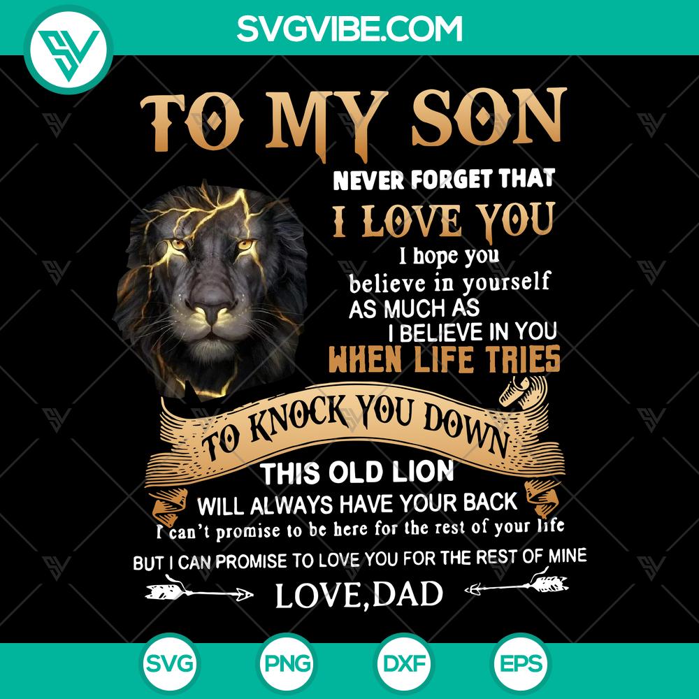 mockup-864524118.jpg SVG design for son with text "I Love You, Old Lion Has Your Back", perfect for Father's Day, featuring a lion illustration.
