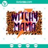 Vintage Halloween lightning bolt clipart in orange leopard print for witchy mamas. Ideal for sublimation designs.
