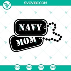 Navy mom dog tags SVG clipart design for Cricut, 175 cut files - instant download.