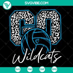 Wildcats Volleyball Mama Cheerleader Sport Leopard SVG design, perfect for fans. Instant Download.