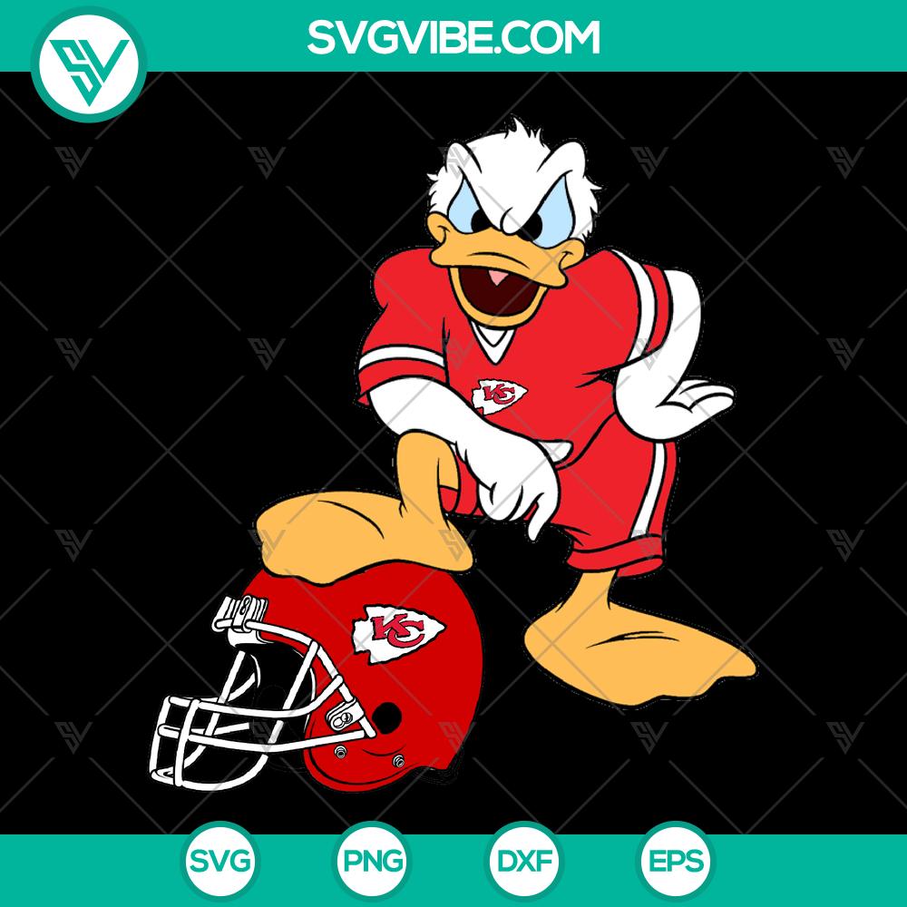 mockup-879245610.jpg Kansa City Chiefs Donald Duck SVG design for NFL Football, perfect for Chiefs fans.