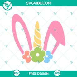 Easter unicorn SVG cut file with magical holiday design, free download. Ideal for Easter crafting projects with a touch of whimsy.