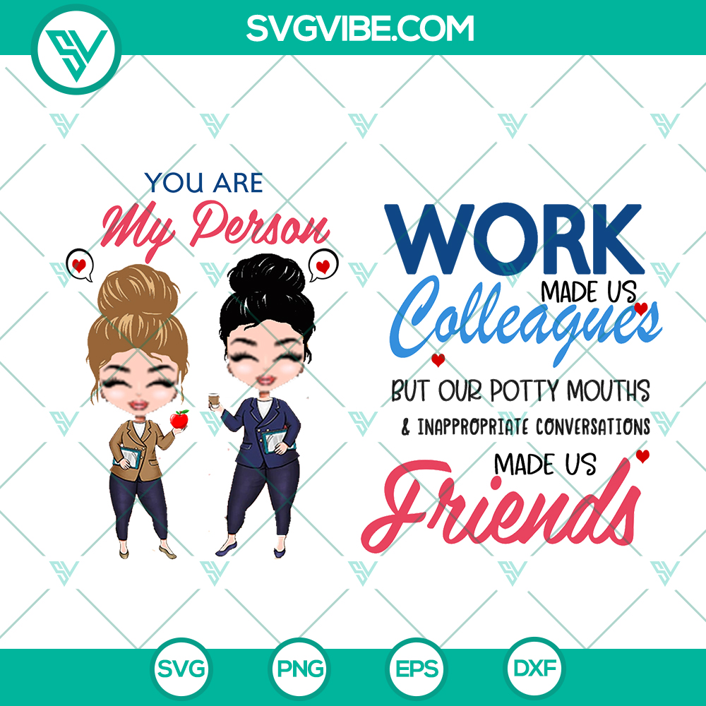 mockup-899003828.jpg Personalized "You Are My Person" SVG design for work colleagues, customizable names. Ideal for sublimation prints.