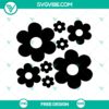 SVG cut file of simple flowers design, perfect for DIY crafts. Free download. Great for crafting projects.