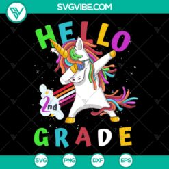 Dabbing unicorn SVG PNG cut file, perfect for second grade back to school projects.