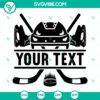 Crossed hockey sticks and puck SVG with custom name space cutting design perfect for sports fans. Instant download.