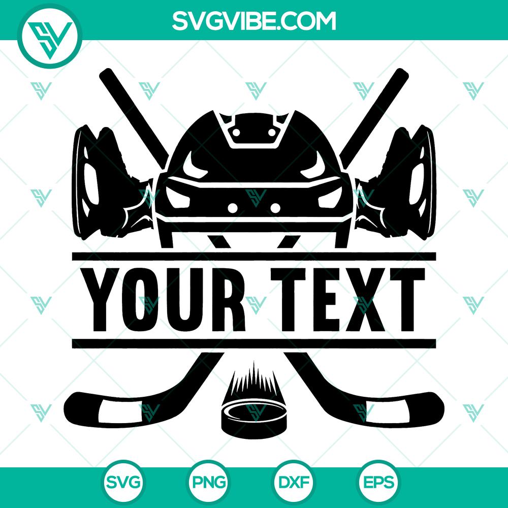 Crossed Hockey Sticks and Puck SVG with Name Space – Cutting Design – Instant Download Crossed hockey sticks and puck SVG with custom name space cutting design perfect for sports fans. Instant download.