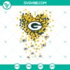 Green Bay Packers heart NFL SVG design in green and yellow, perfect for fans. Instant download for sports enthusiasts.