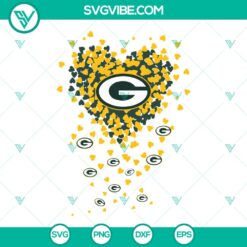 Green Bay Packers Heart NFL SVG Design - Instant Download