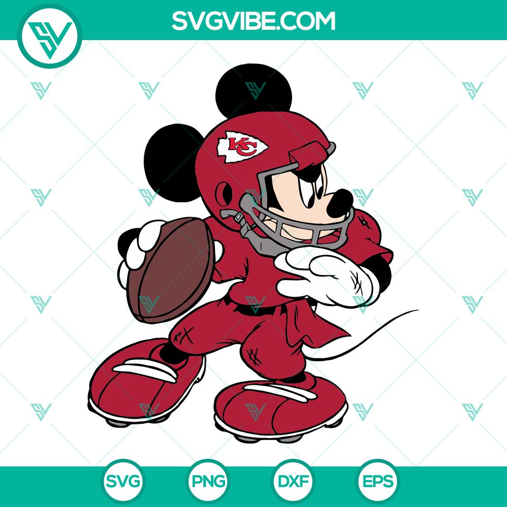 Kansas City Chiefs Mickey Football SVG Design – Instant Download Kansas City Chiefs Mickey Football SVG Design - Instant Download. Red and gold football theme with Mickey ears and team logo.