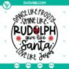 Festive Christmas SVG bundle featuring holiday-themed designs with Frosty, Rudolph, and Santa motifs for crafting projects.