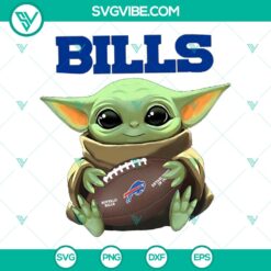 Baby Yoda Hug Buffalo Bills PNG Design Shirt - NFL Logo - Instant Download