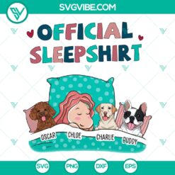 Custom Dog Official Sleepshirt design with a PNG format, perfect for instant download. Ideal for dog lovers.