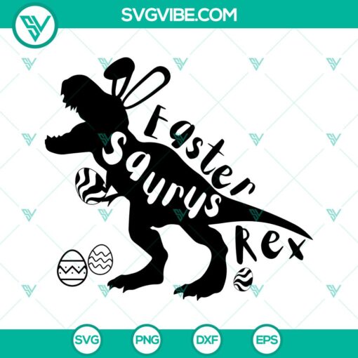 Easter Dinosaur SVG Bundle with Easter Saurus Rex, T-Rex Bunny, Boy Kid Dino designs - PNG Cut Files for crafting and digital projects.