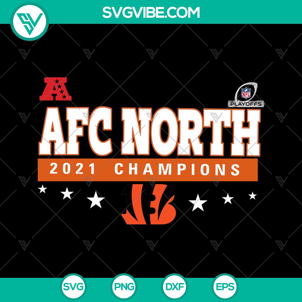 mockup-943670822.jpg Cincinnati Bengals 2021 AFC North Champions SVG - Instant Download, featuring team logo and championship year for sports fans.