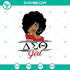 Delta Sigma Theta Svg - Sorority Sister &amp; Afro Woman Cut File Design