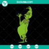 Grinch eating toothpick SVG design for funny Christmas shirt.